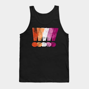 Distressed Lesbian Pride Graphic Exclamation Points Tank Top